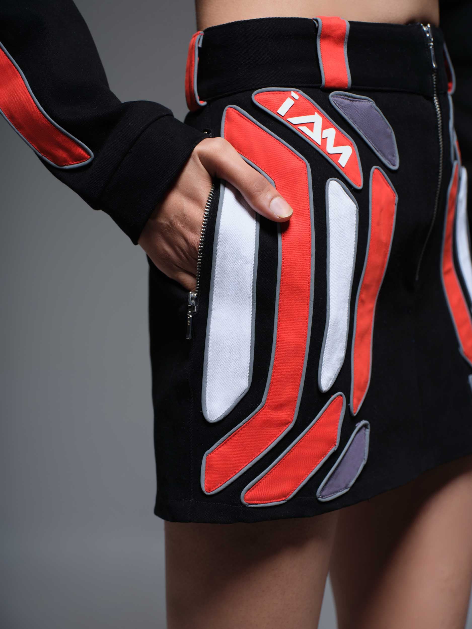 RED DOMINO CROP JACKET