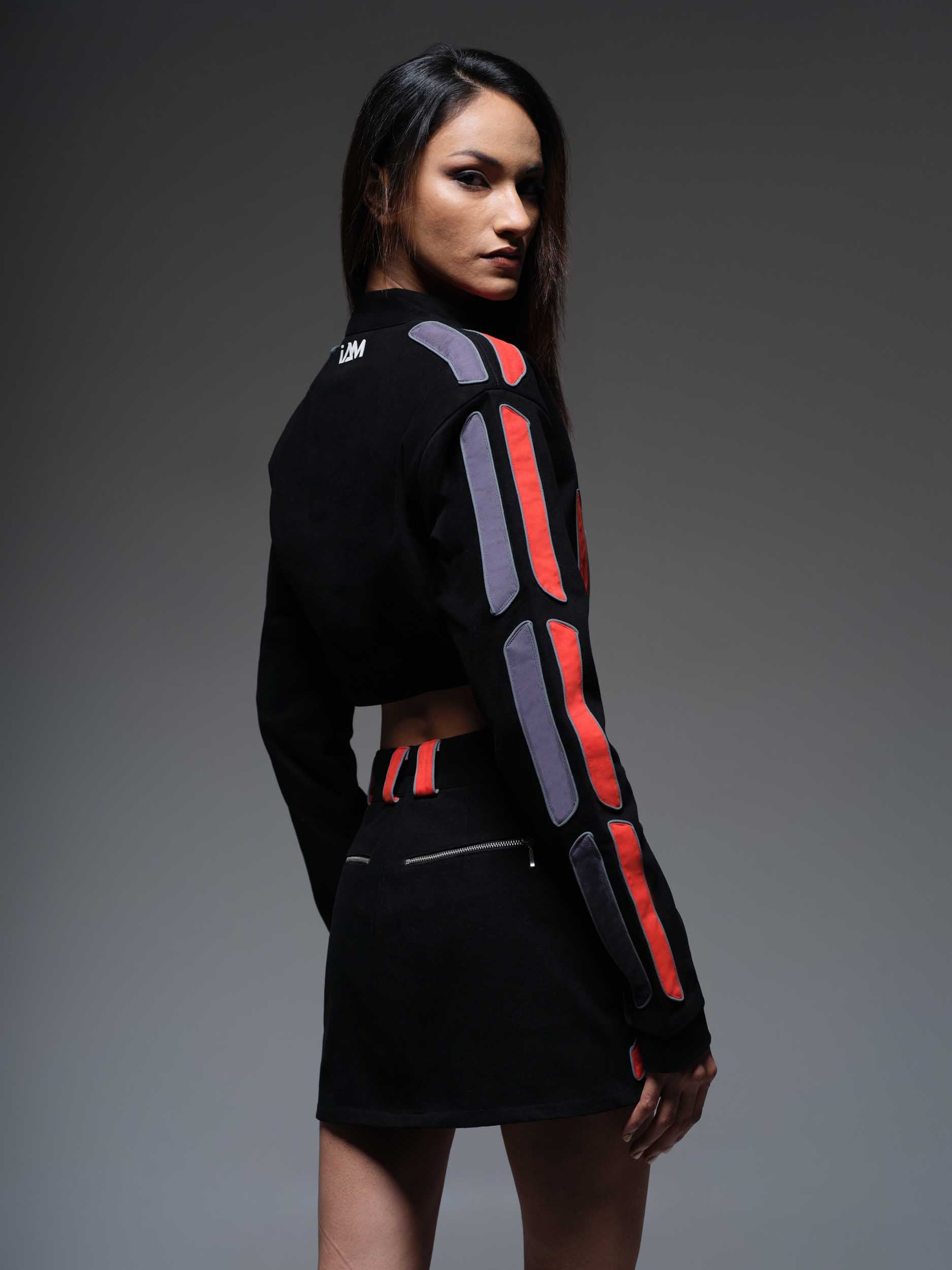 RED DOMINO CROP JACKET