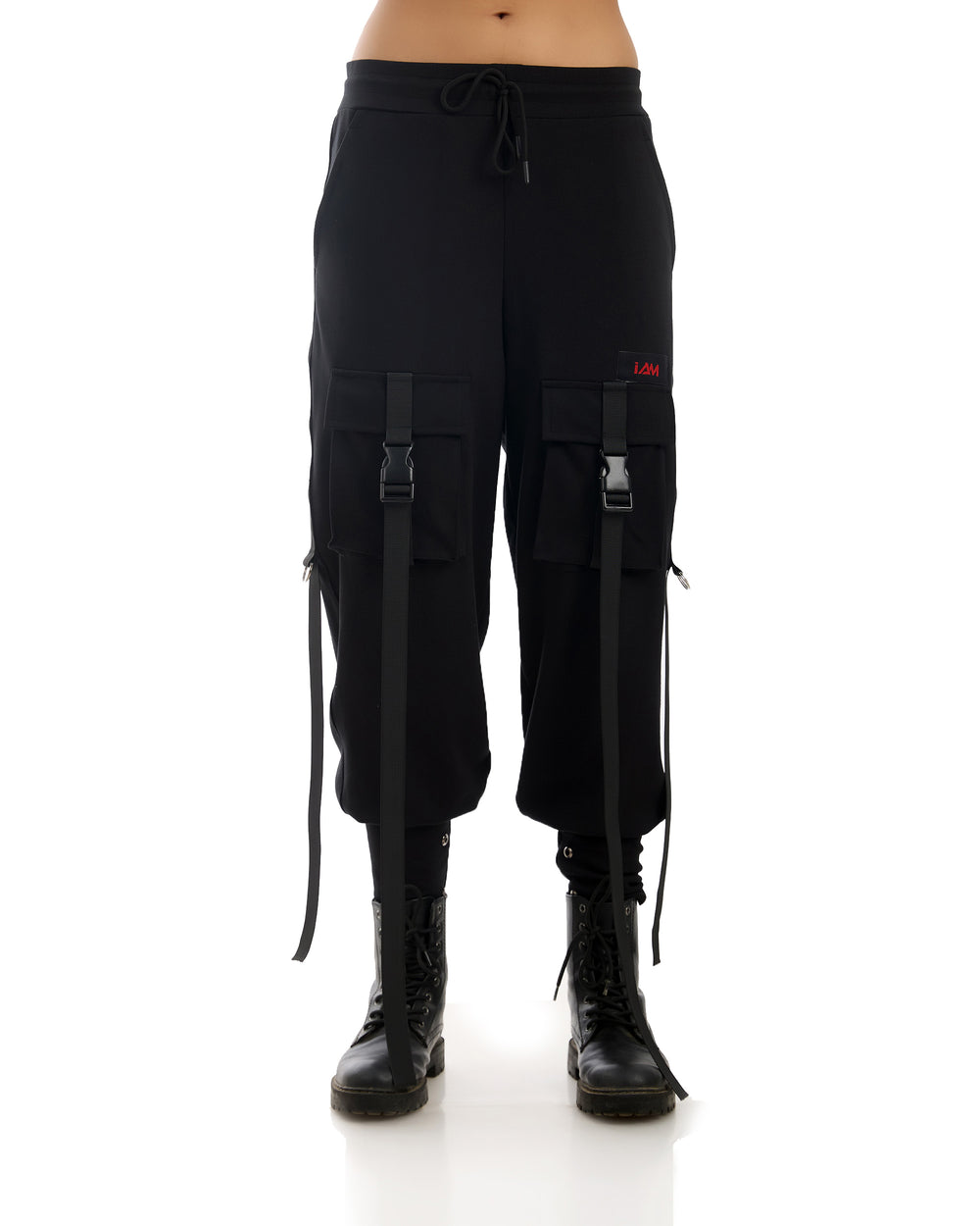 Circuit Tech Pants: Close-up of durable, textured fabric with subtle blue circuit board pattern.