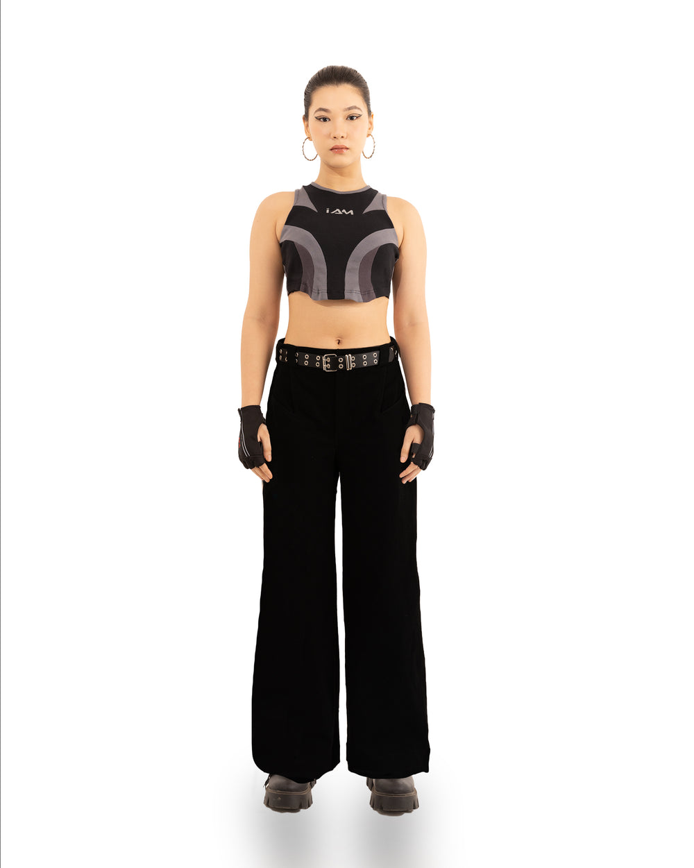 Sleek black 200GHz tank top with subtle white logo, showcasing a modern, athletic fit.