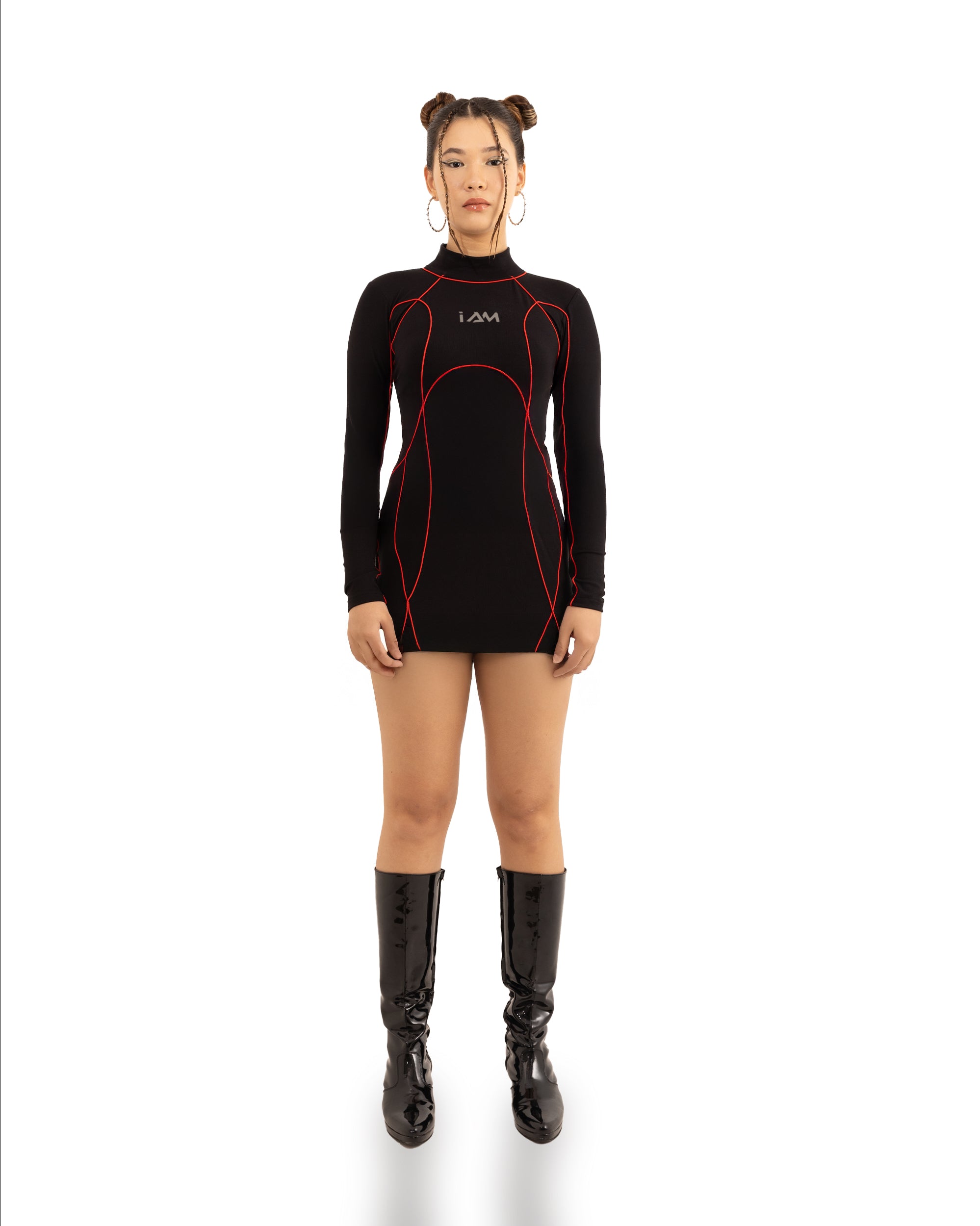 INTERFERENCE DRESS RED