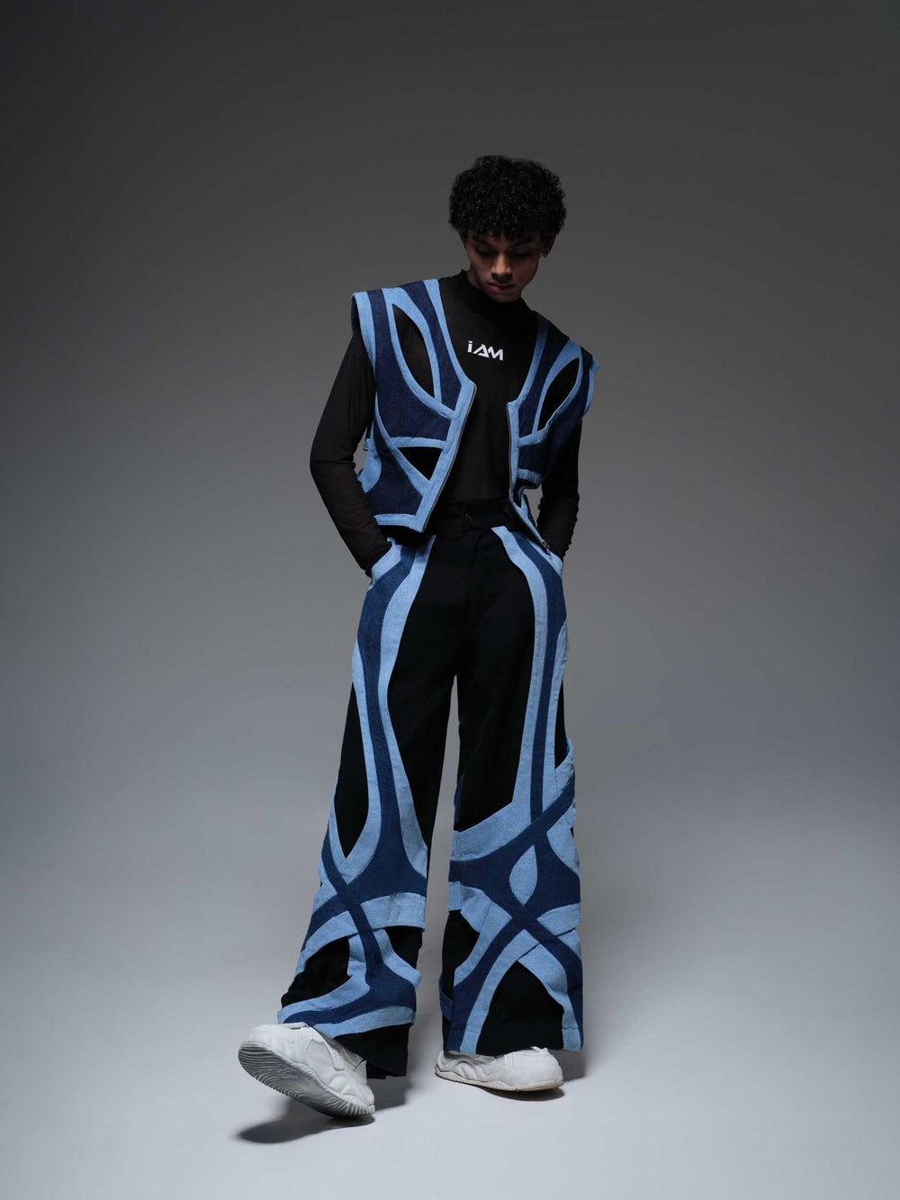 Skyline Drift Pants shown in a relaxed pose, highlighting their comfortable fit and stylish design.