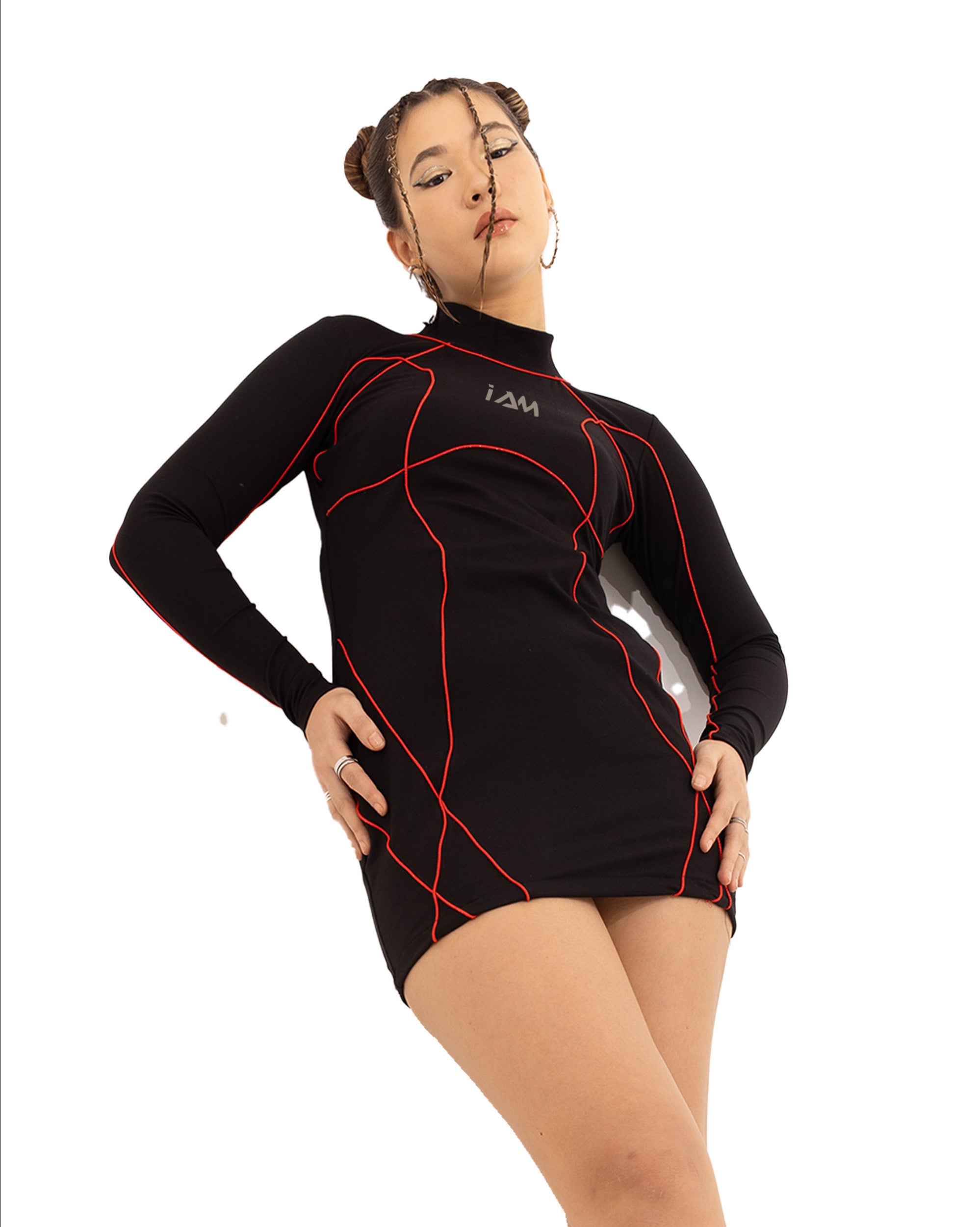 INTERFERENCE DRESS RED