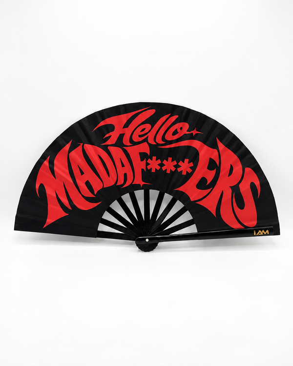 Hello Madaf***ers Handfan, hand fan by iAM