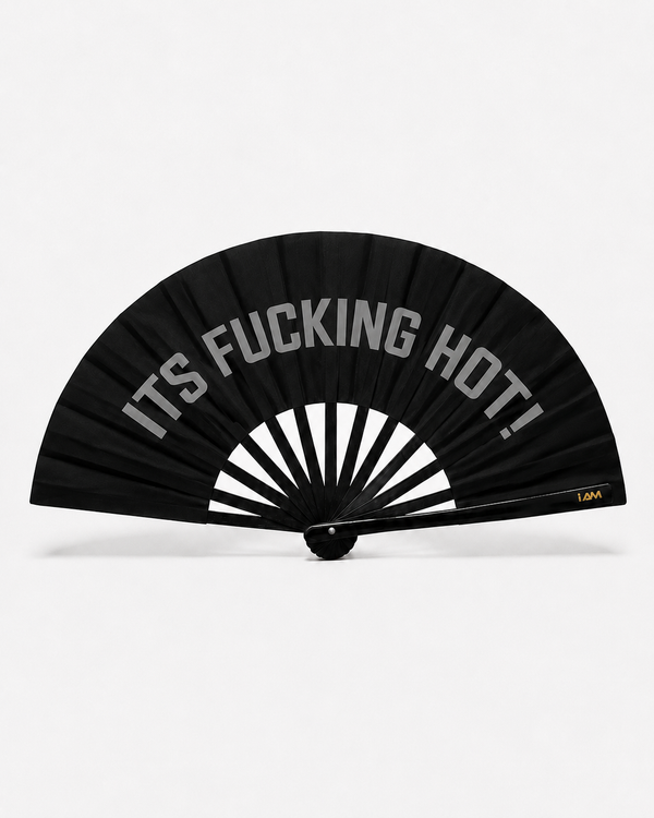 Reflective It’s Fucking Hot, hand fan by iAM